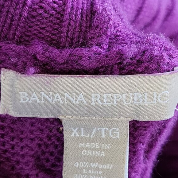 Banana Republic Wool Cashmere Blend Cable Knit Turtleneck Sweater - Picture 4 of 5